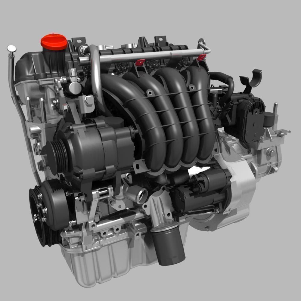 Engine with Transmission 3D model_6