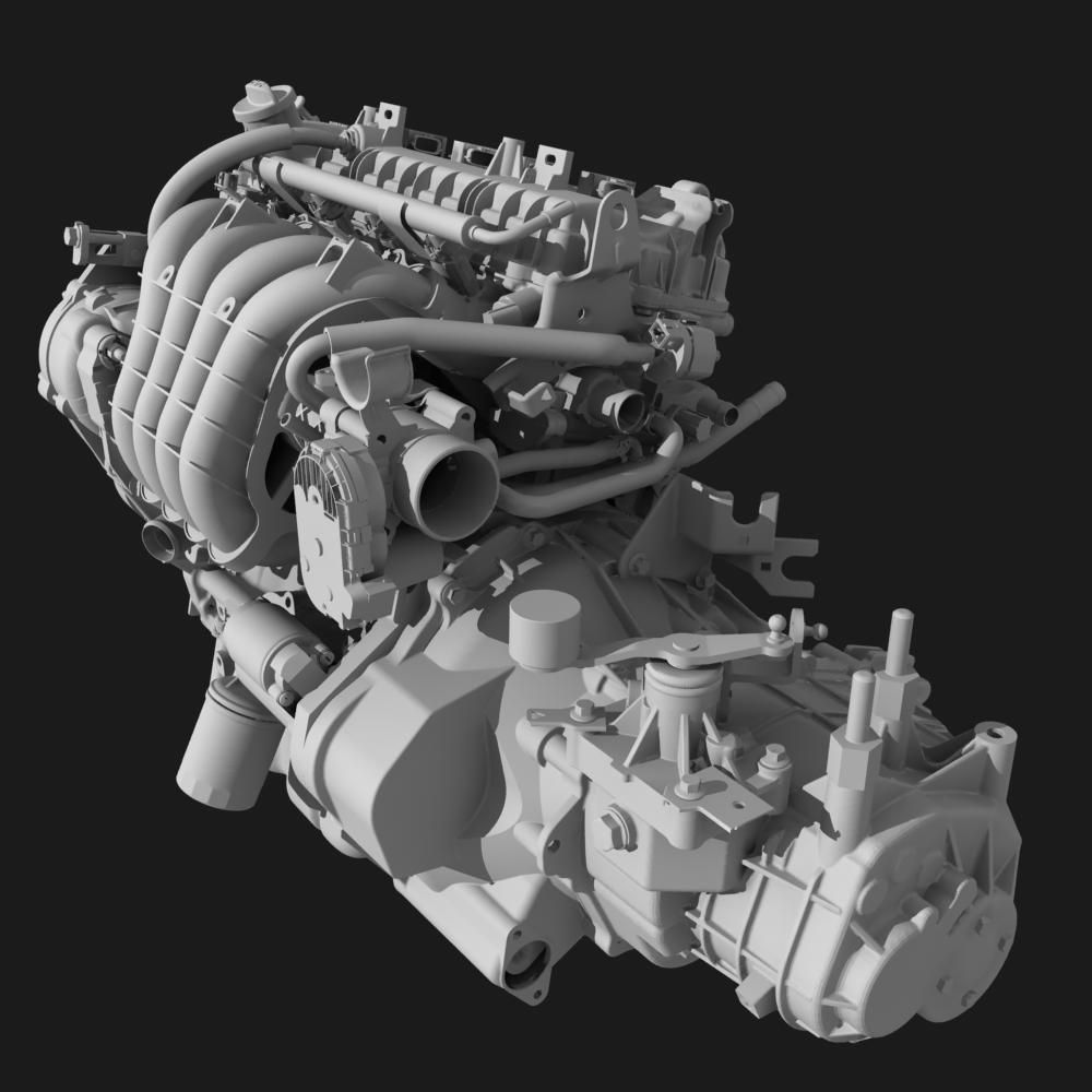 Engine with Transmission 3D model_23
