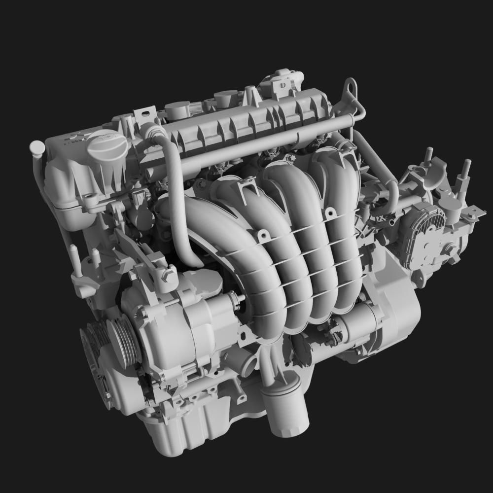 Engine with Transmission 3D model_22