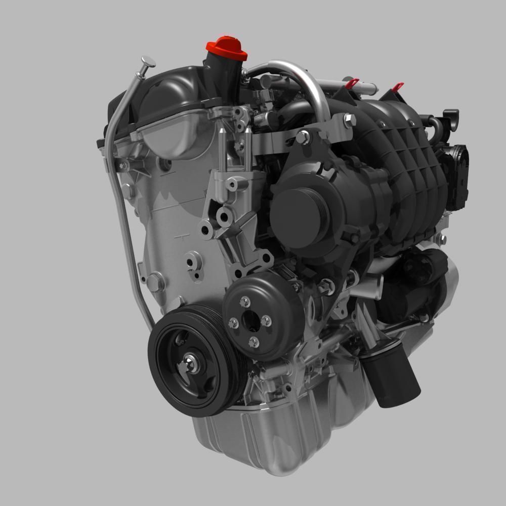 Engine with Transmission 3D model_8