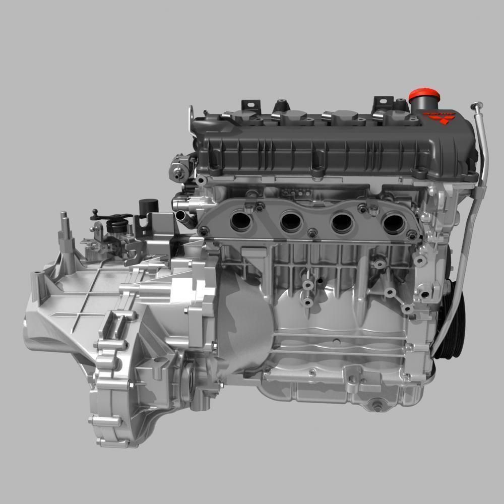 Engine with Transmission 3D model_10