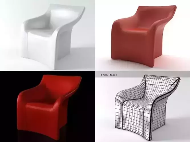 Mist four different chairs 3D model