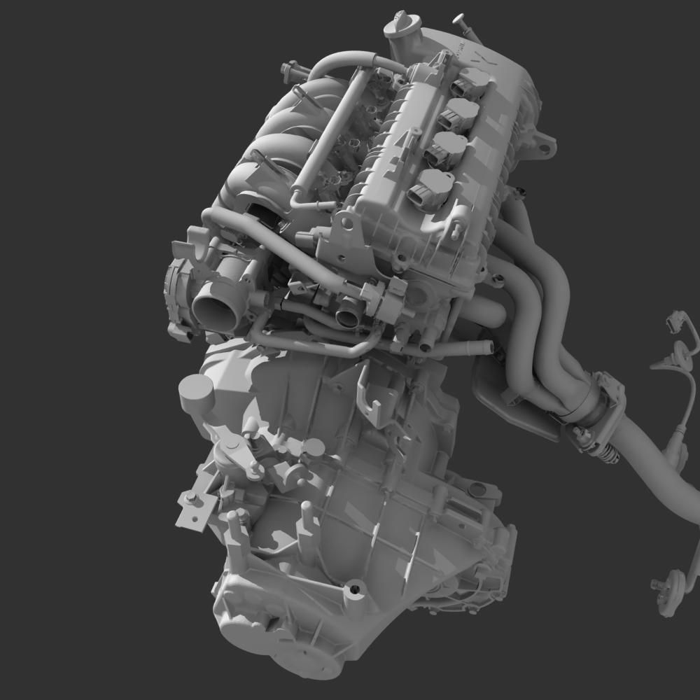 Engine with Transmission Exhaust 3D model_21