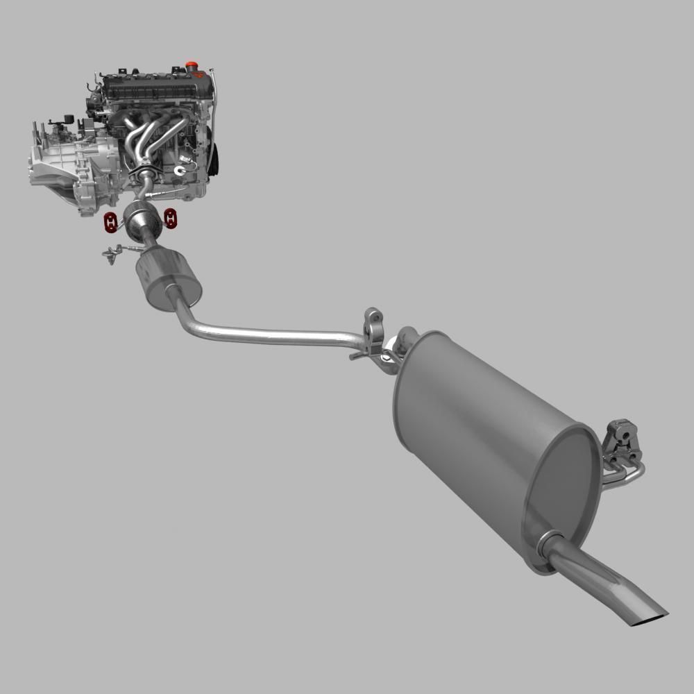 Engine with Transmission Exhaust 3D model_9