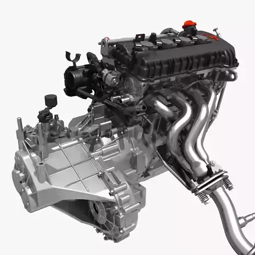 Engine with Transmission Exhaust 3D model