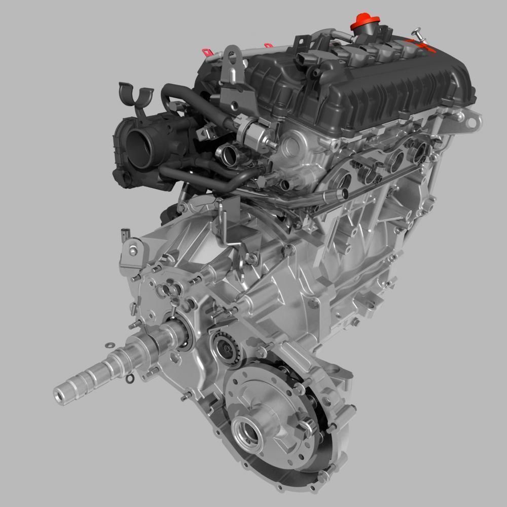 Engine with Transmission Exhaust 3D model_20