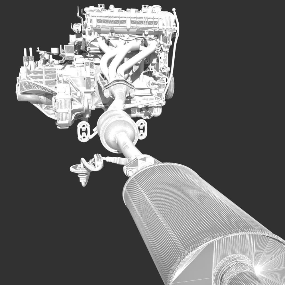 Engine with Transmission Exhaust 3D model_33
