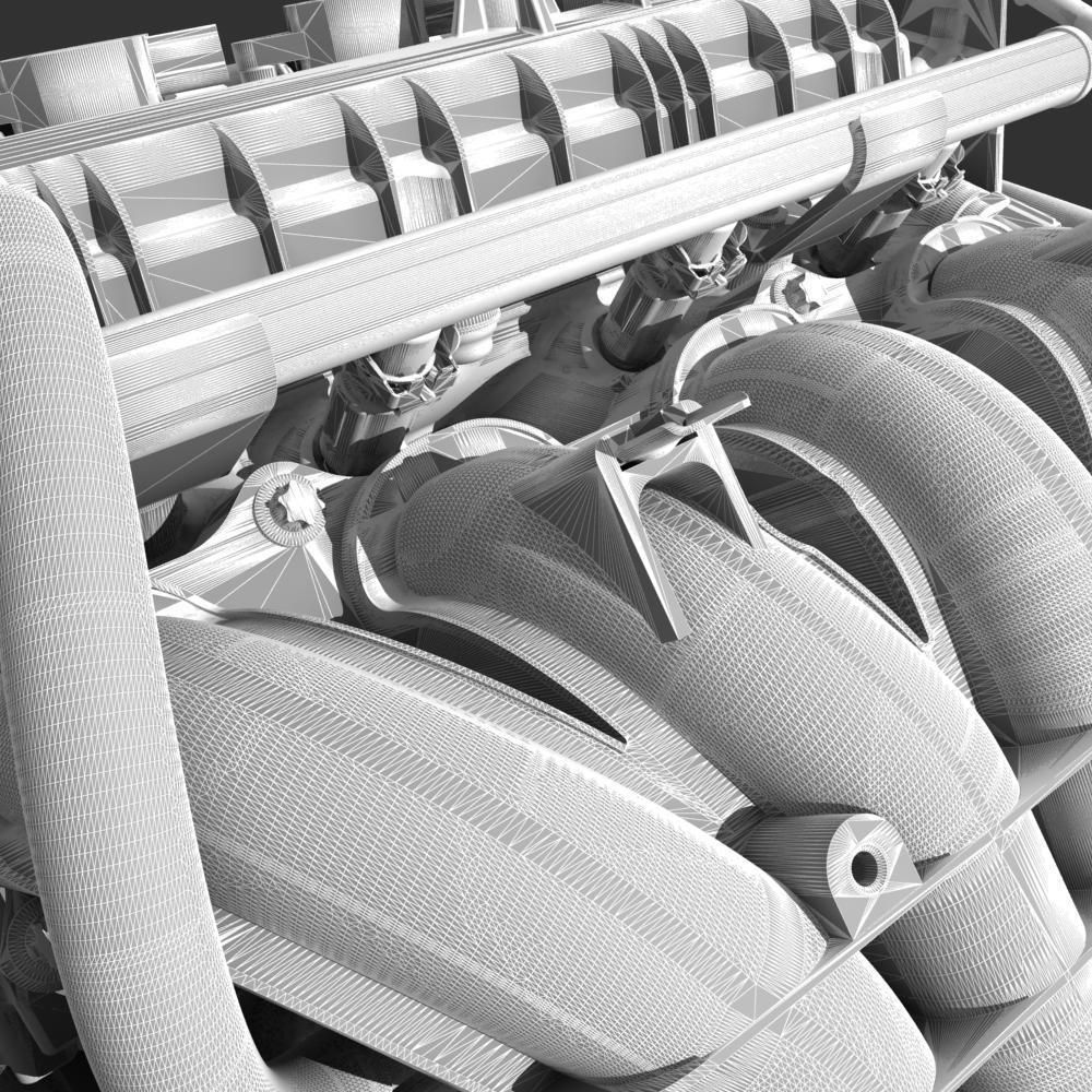 Engine with Transmission Exhaust 3D model_30