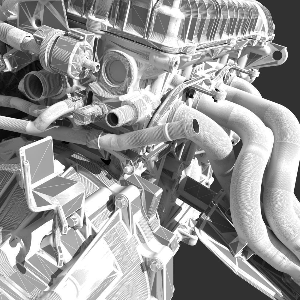 Engine with Transmission Exhaust 3D model_29