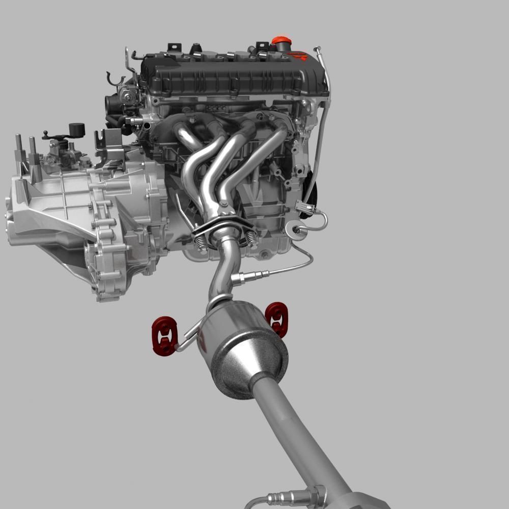 Engine with Transmission Exhaust 3D model_8