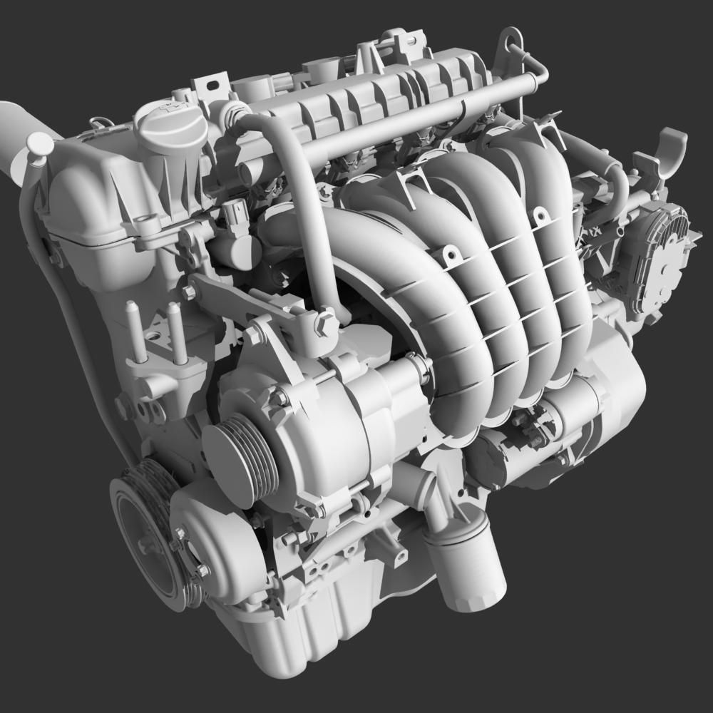 Engine with Transmission Exhaust 3D model_27