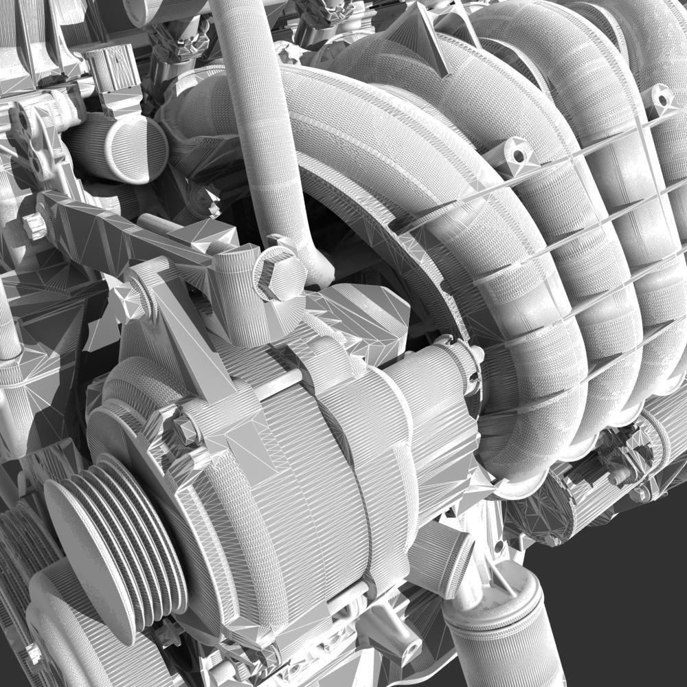 Engine with Transmission Exhaust 3D model_28