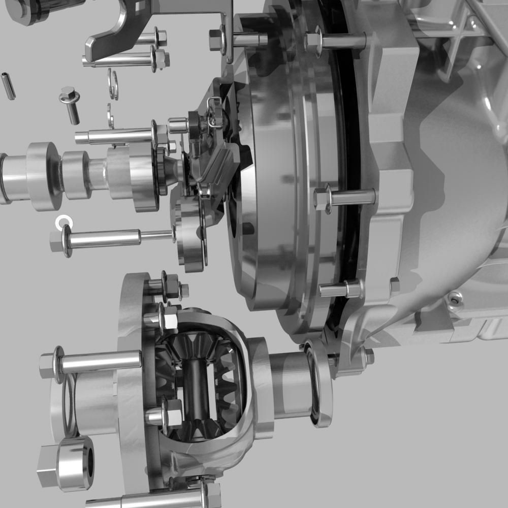 Engine with Transmission Exhaust 3D model_23