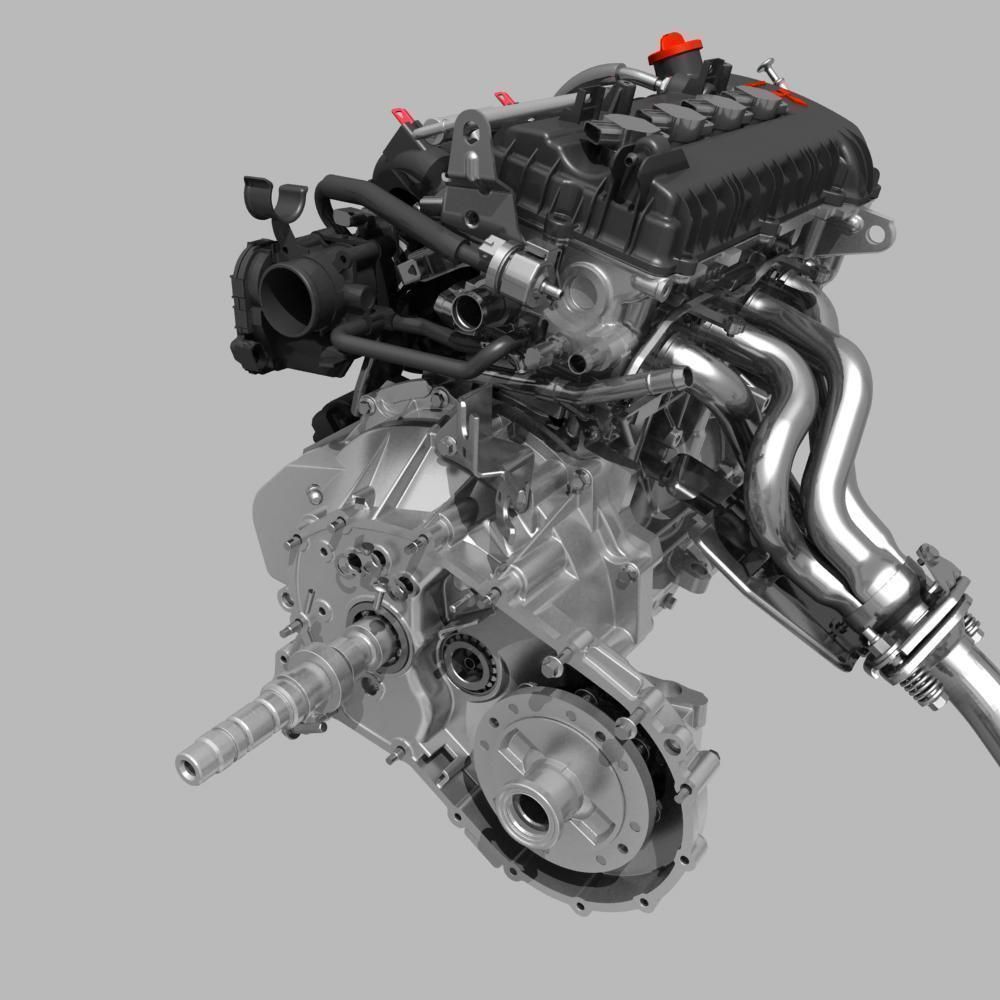 Engine with Transmission Exhaust 3D model_12