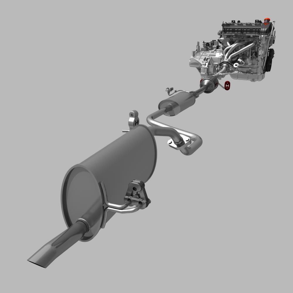 Engine with Transmission Exhaust 3D model_10