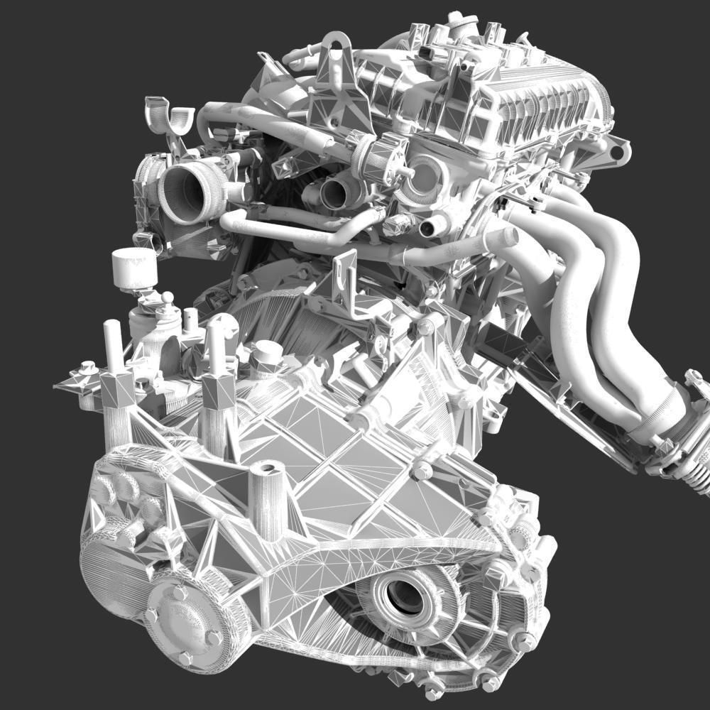Engine with Transmission Exhaust 3D model_31