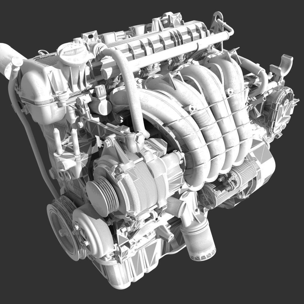 Engine with Transmission Exhaust 3D model_26