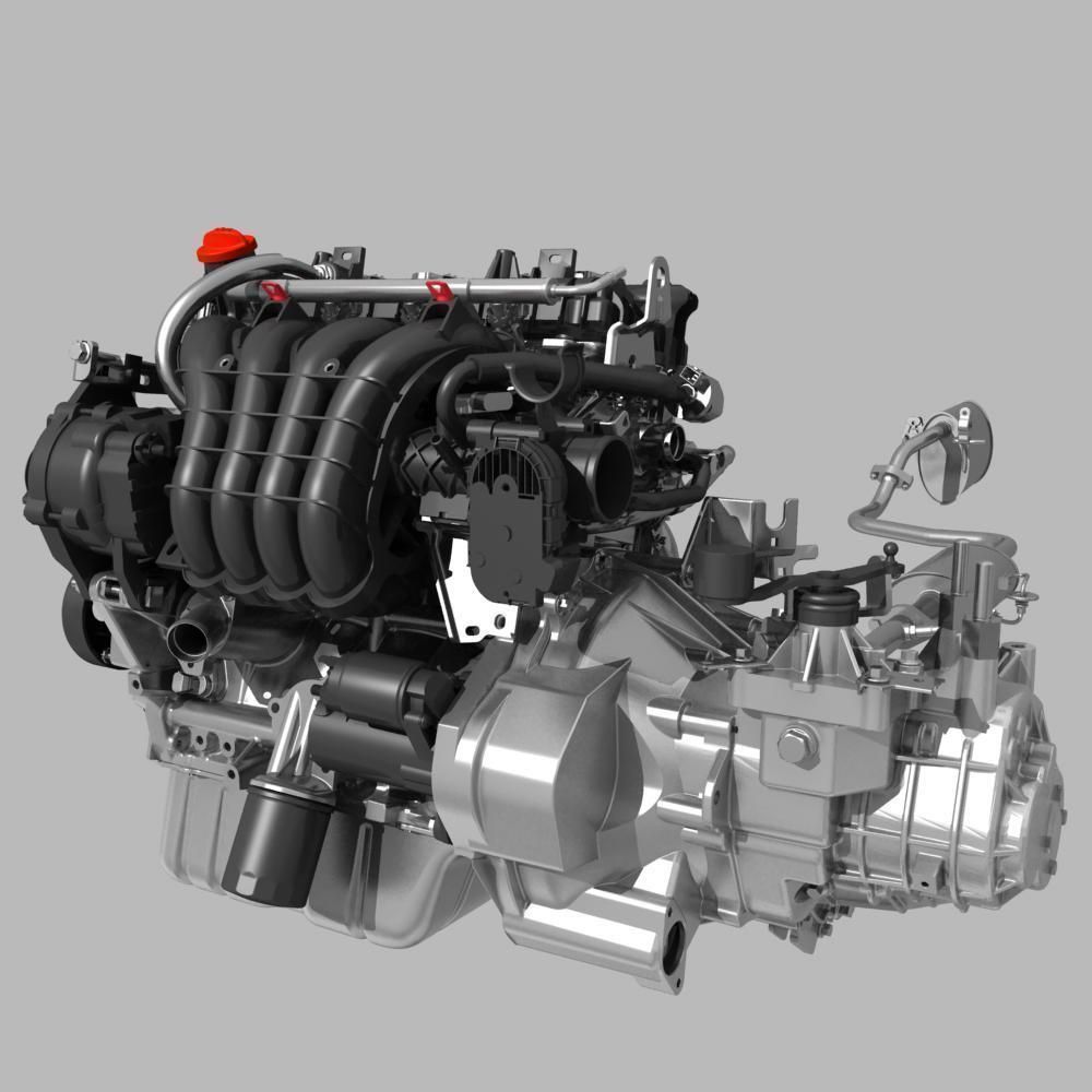 Engine with Transmission Exhaust 3D model_19