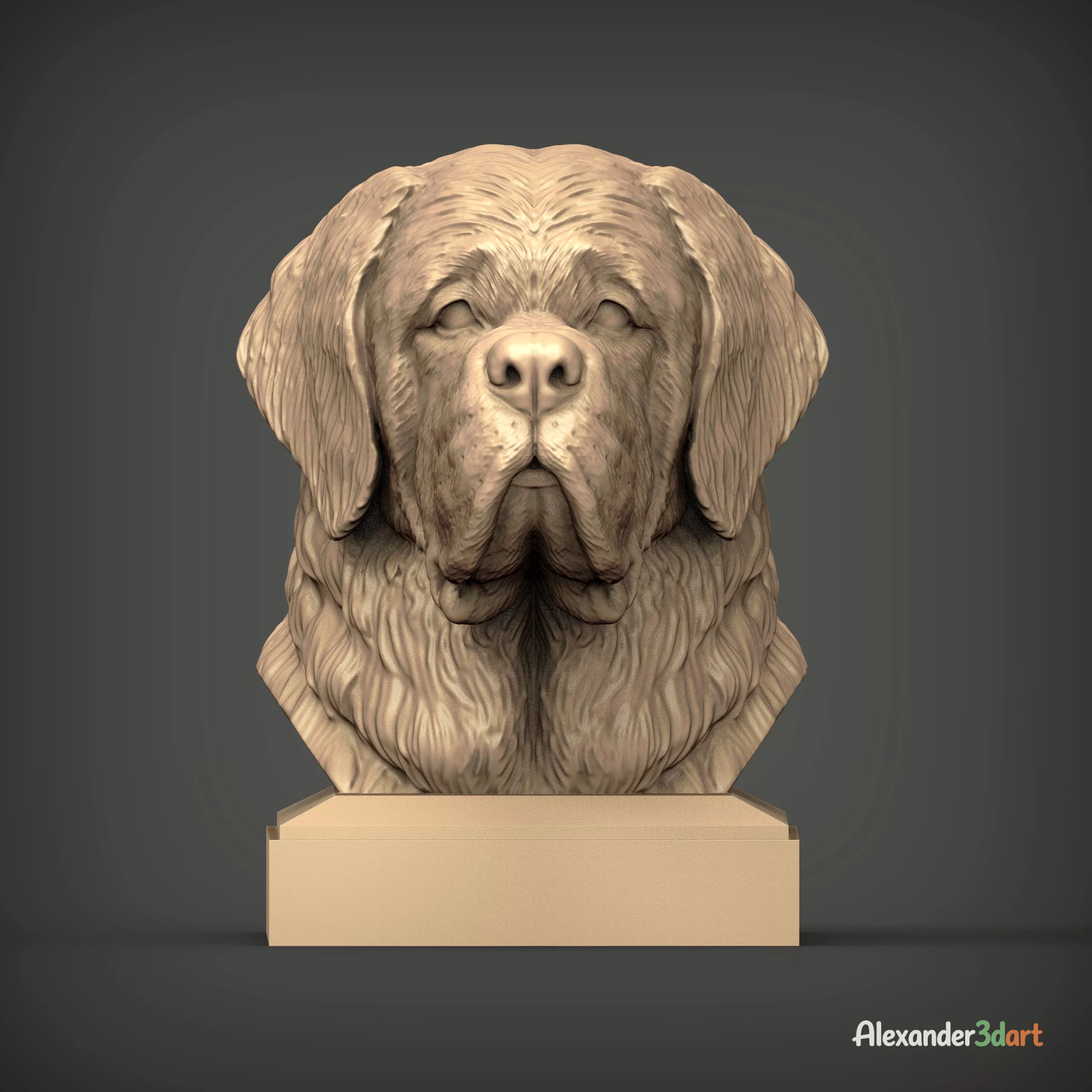 St Bernard bust 3D print model