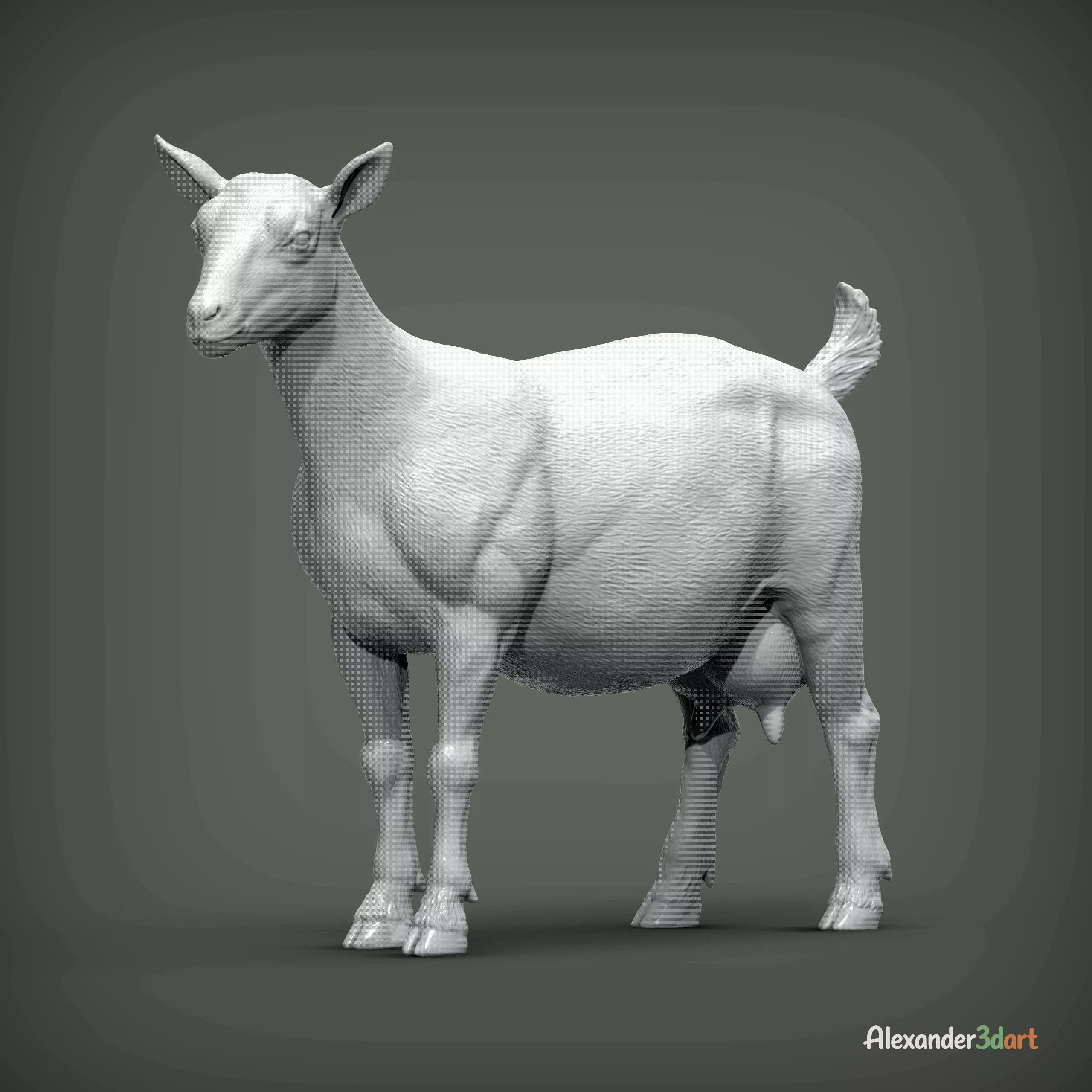 Saanen Goat 3D print model