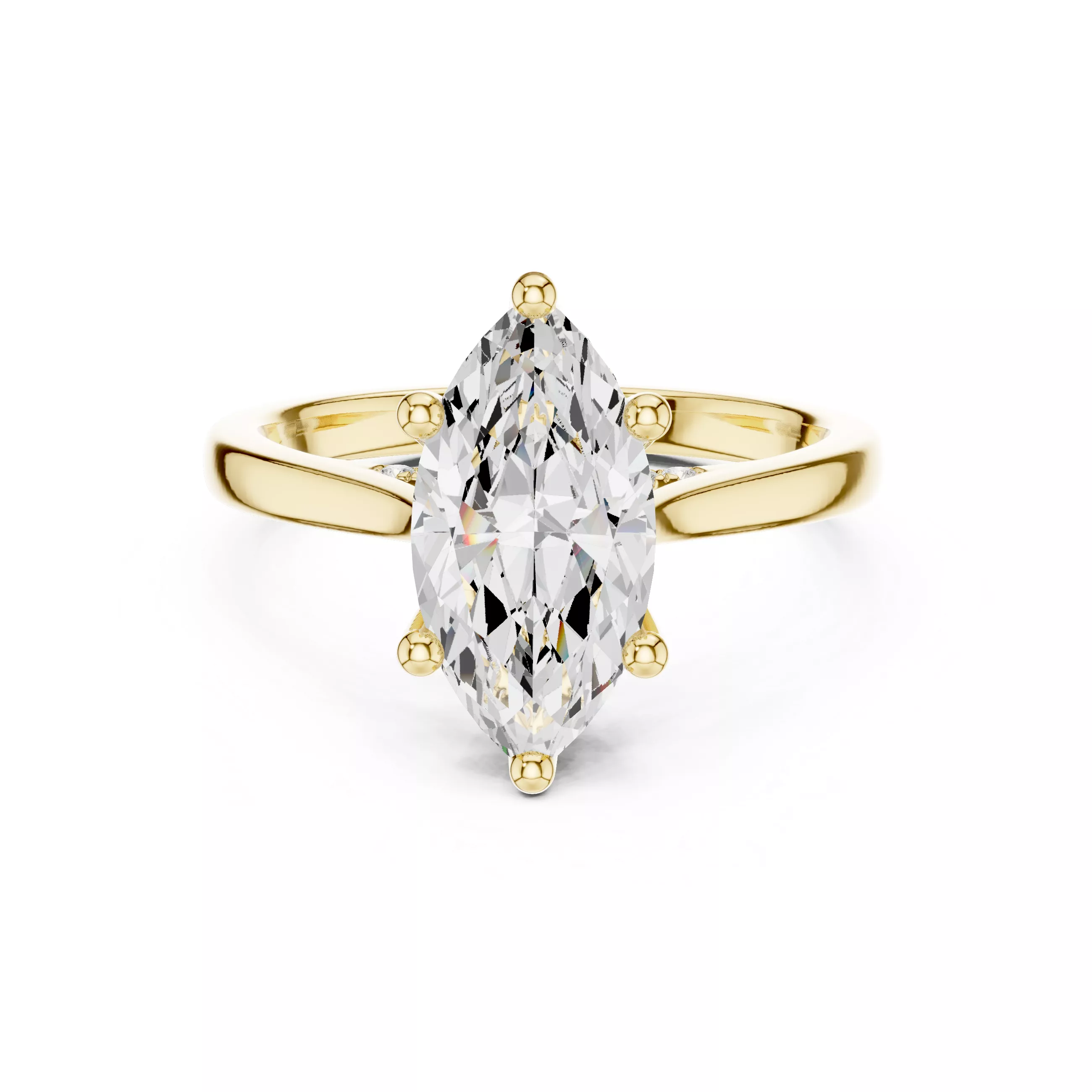 Marquise Engagement Ring 3D print model 3D print model