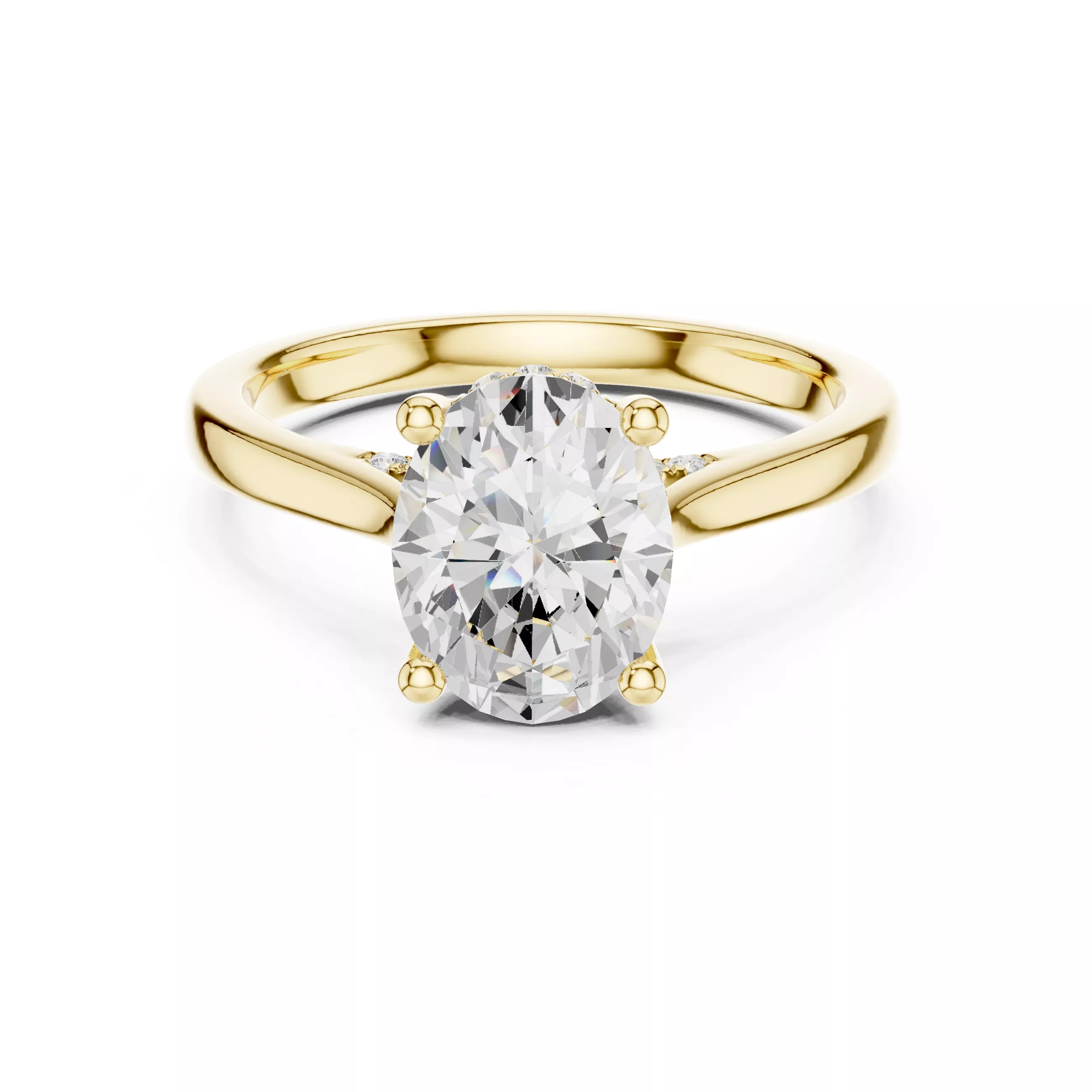 Oval Engagement Ring 3D print model 3D print model