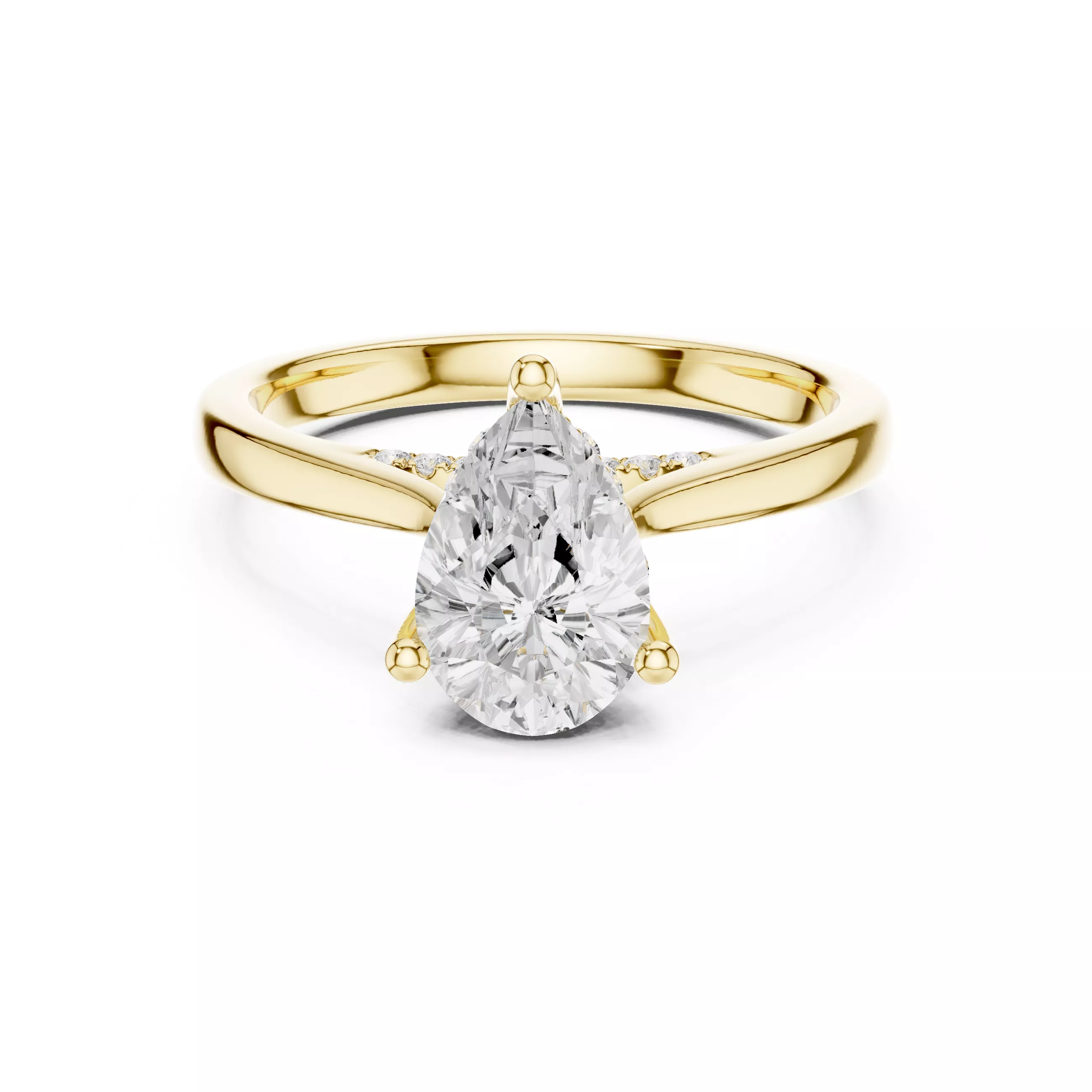 Pear Engagement Ring 3D print model 3D print model 3D print model