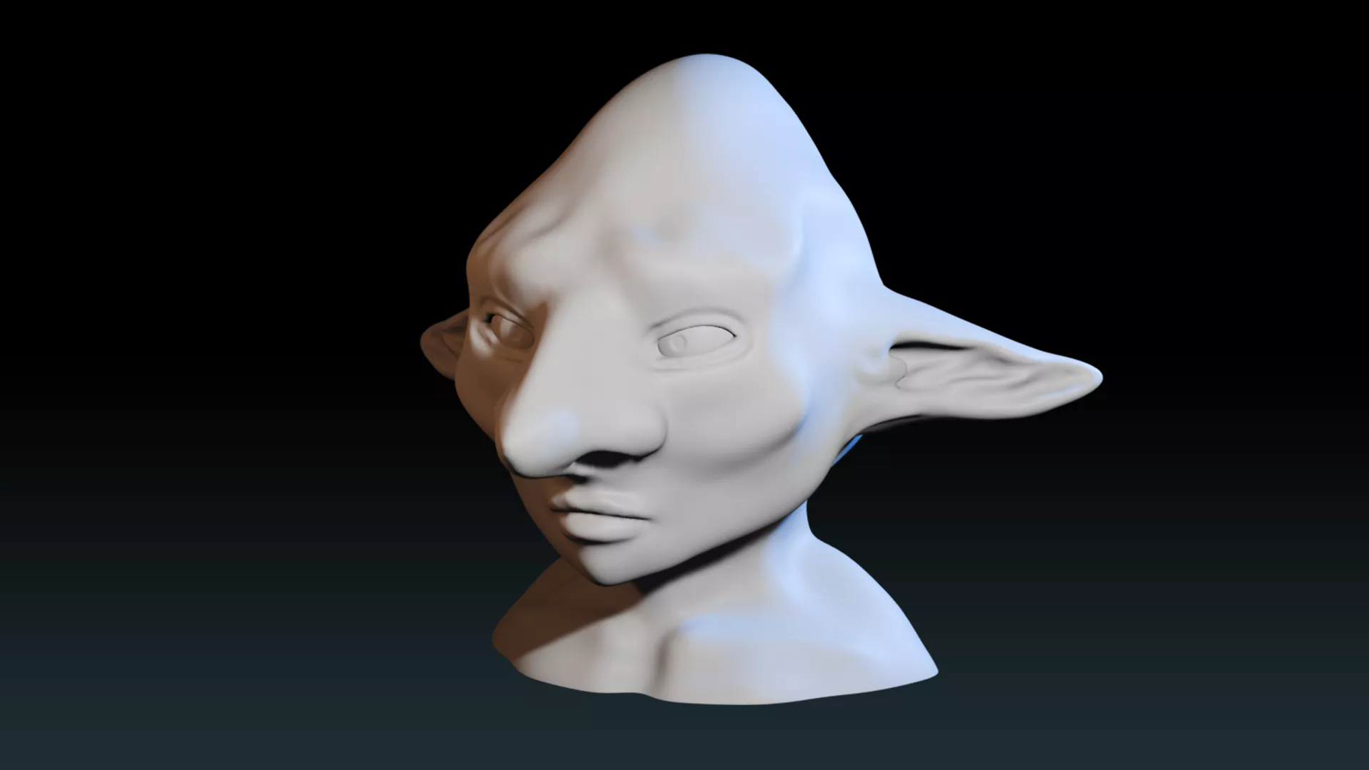 Goblin bust sculpt 3D print model
