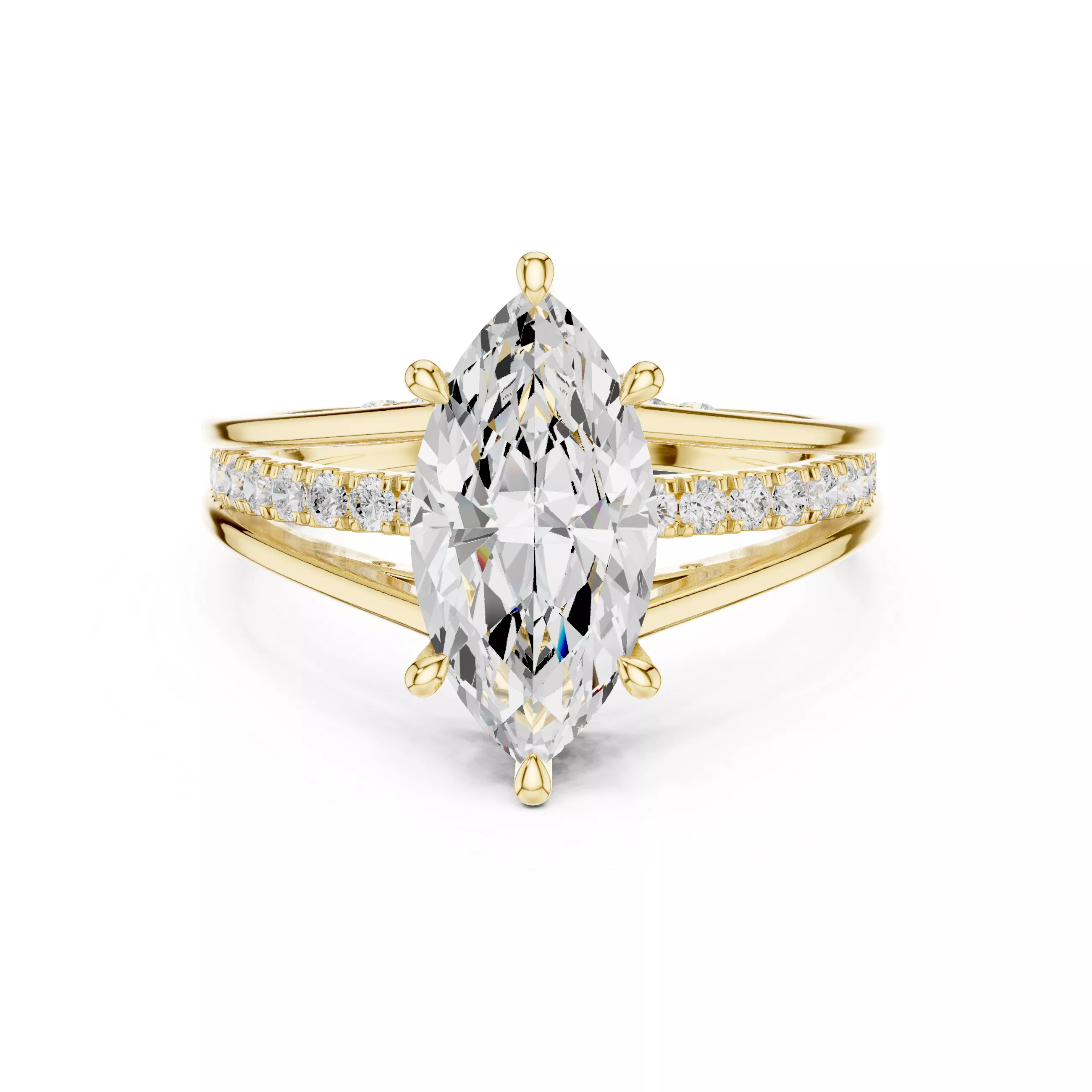 Marquise Engagement Ring 3D print model 3D print model