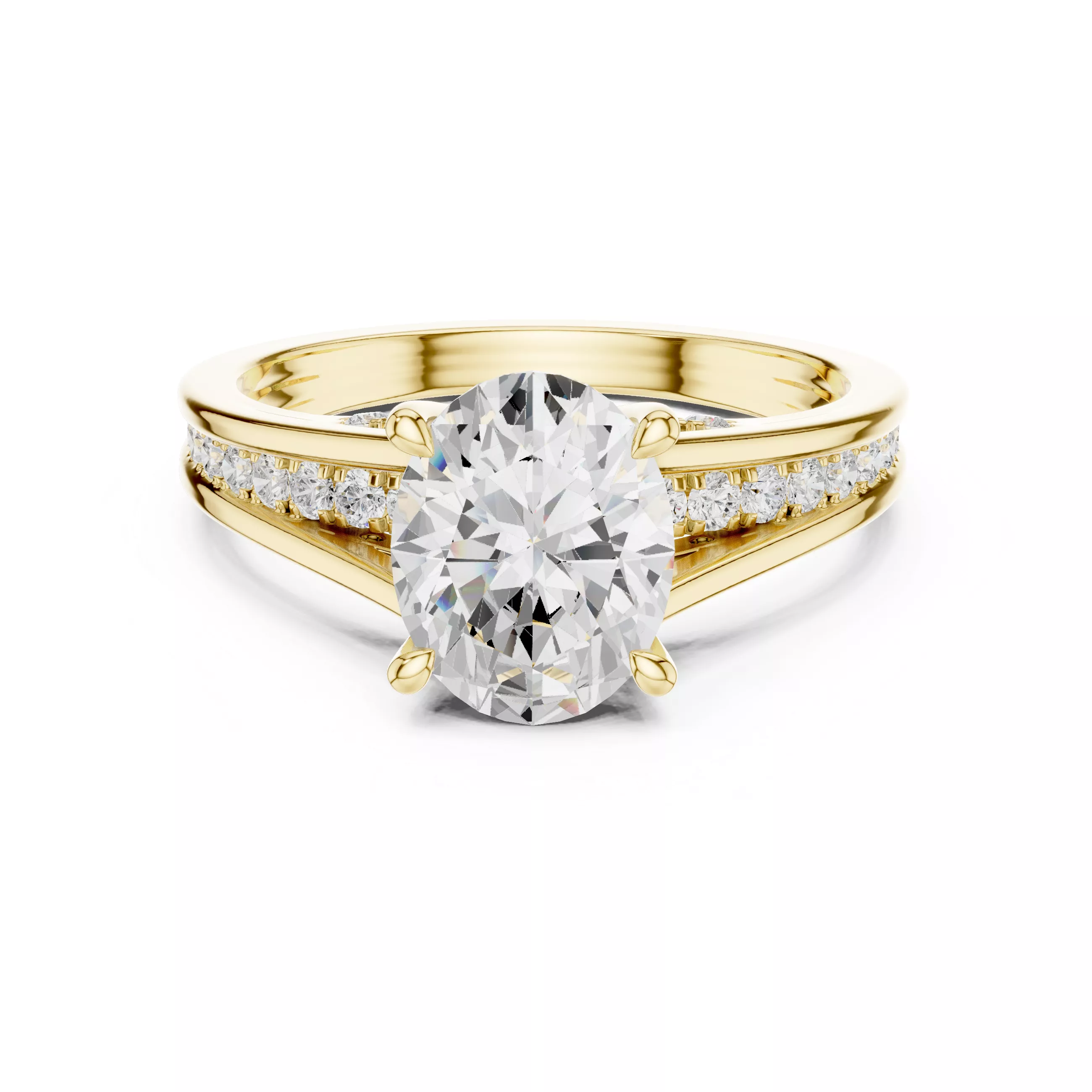 Oval Engagement Ring 3D print model 3D print model 3D print model