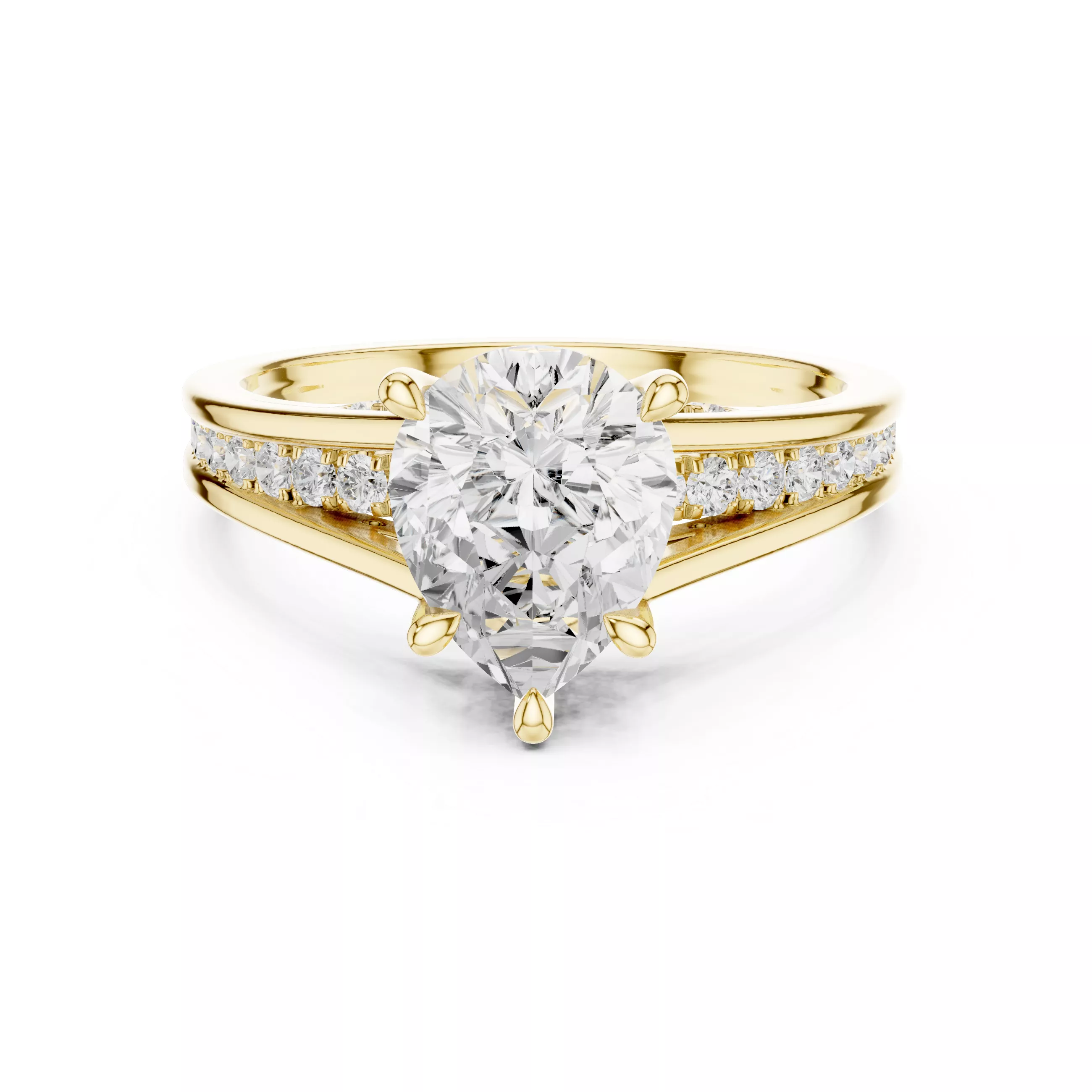 Pear Cut Engagement Ring 3D print model 3D print model