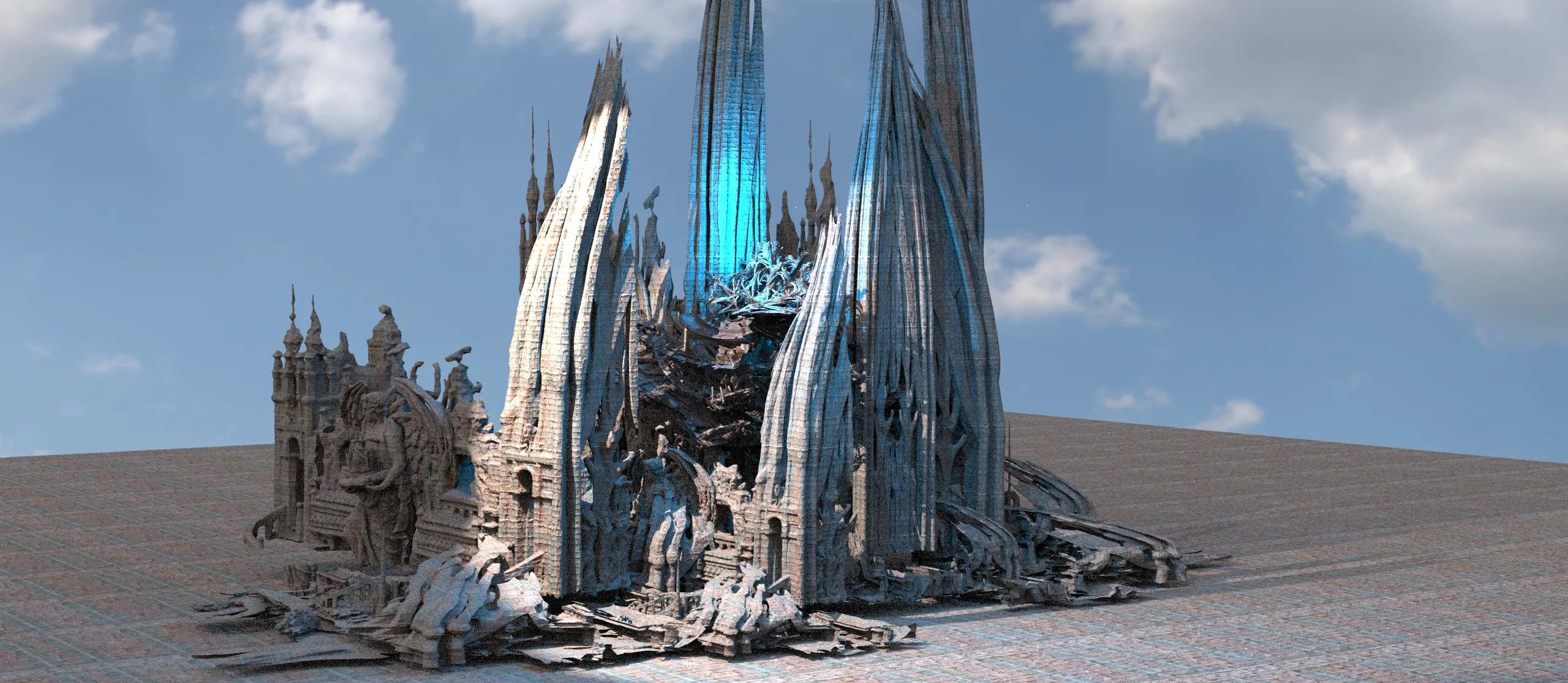 Desert mist ruin kitbash 8 3D model