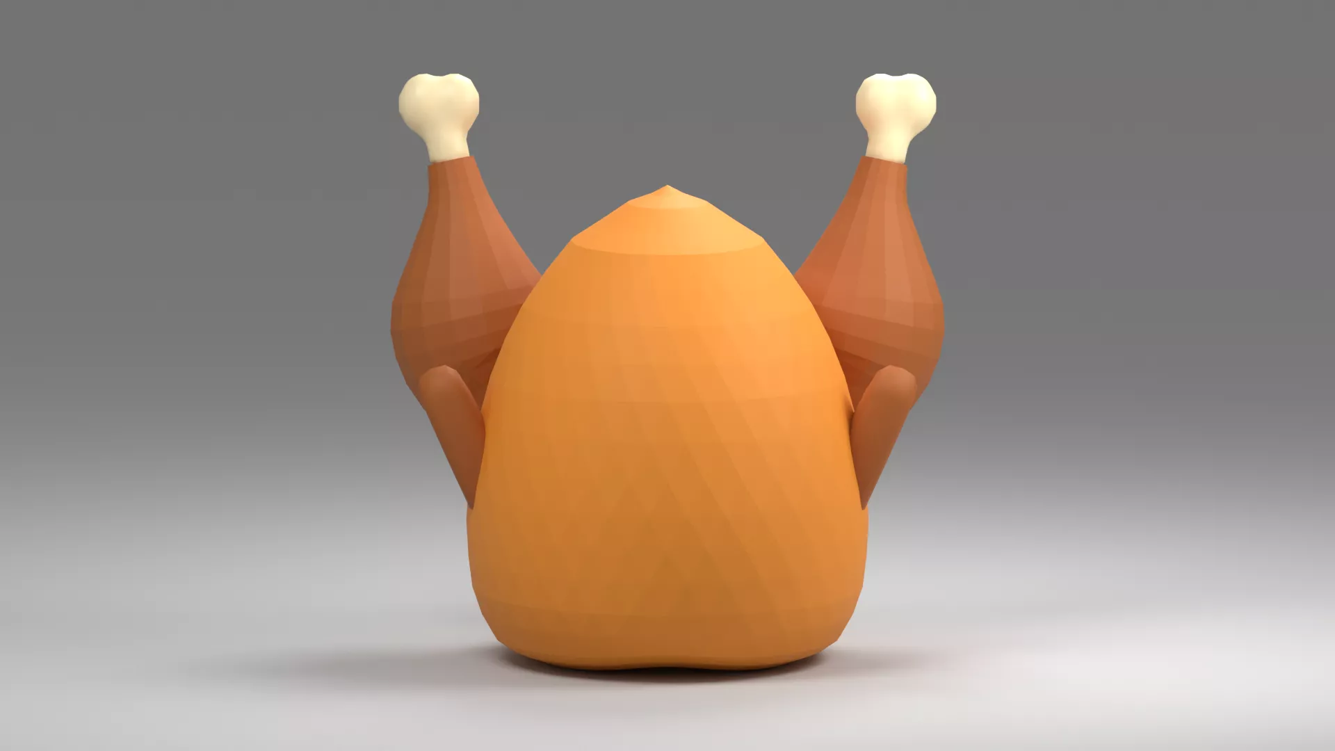 Rounded Cartoon Chicken Dinner Low-poly 3D model