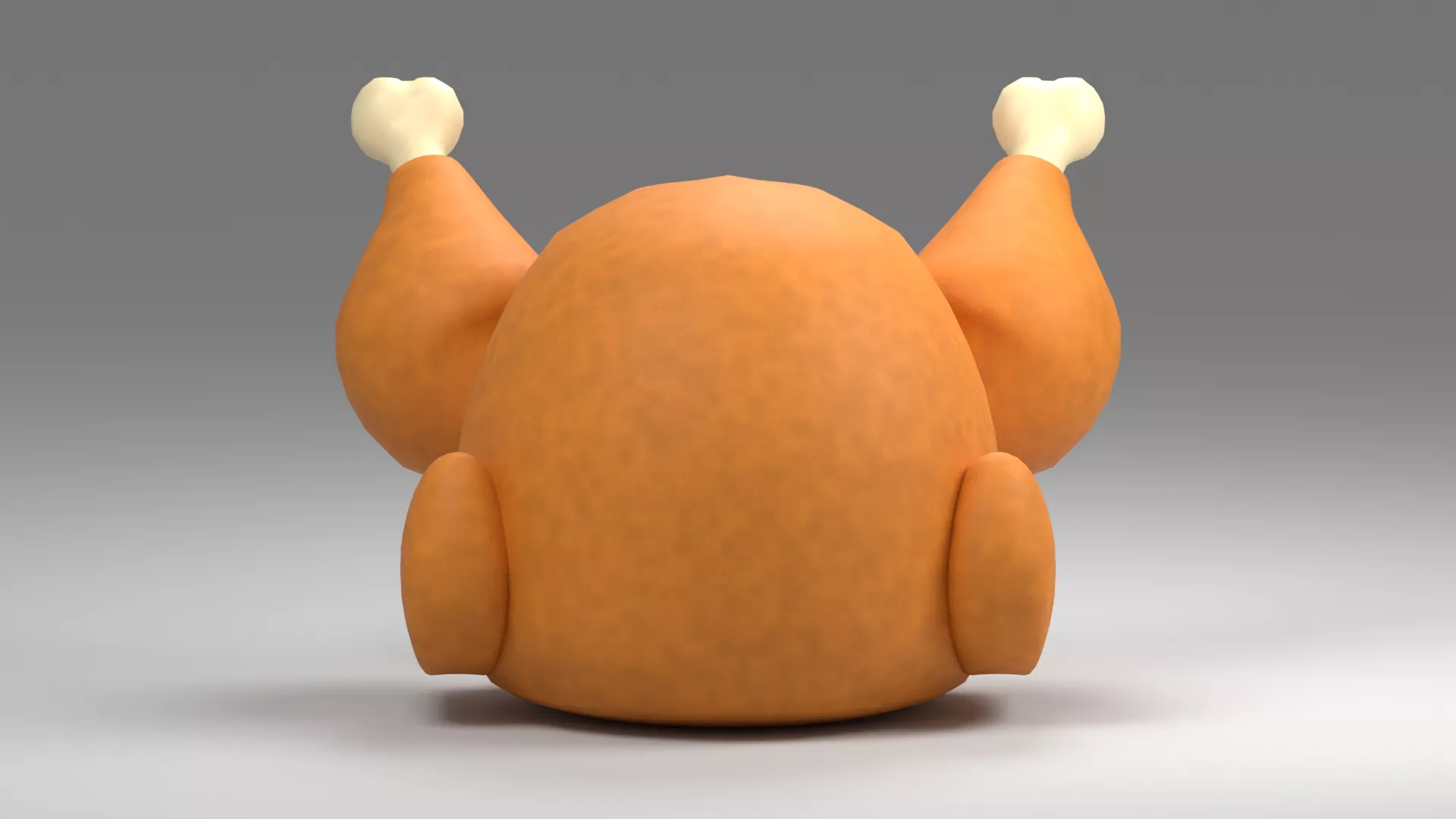 Textured Whole Roasted Chicken Low-poly 3D model