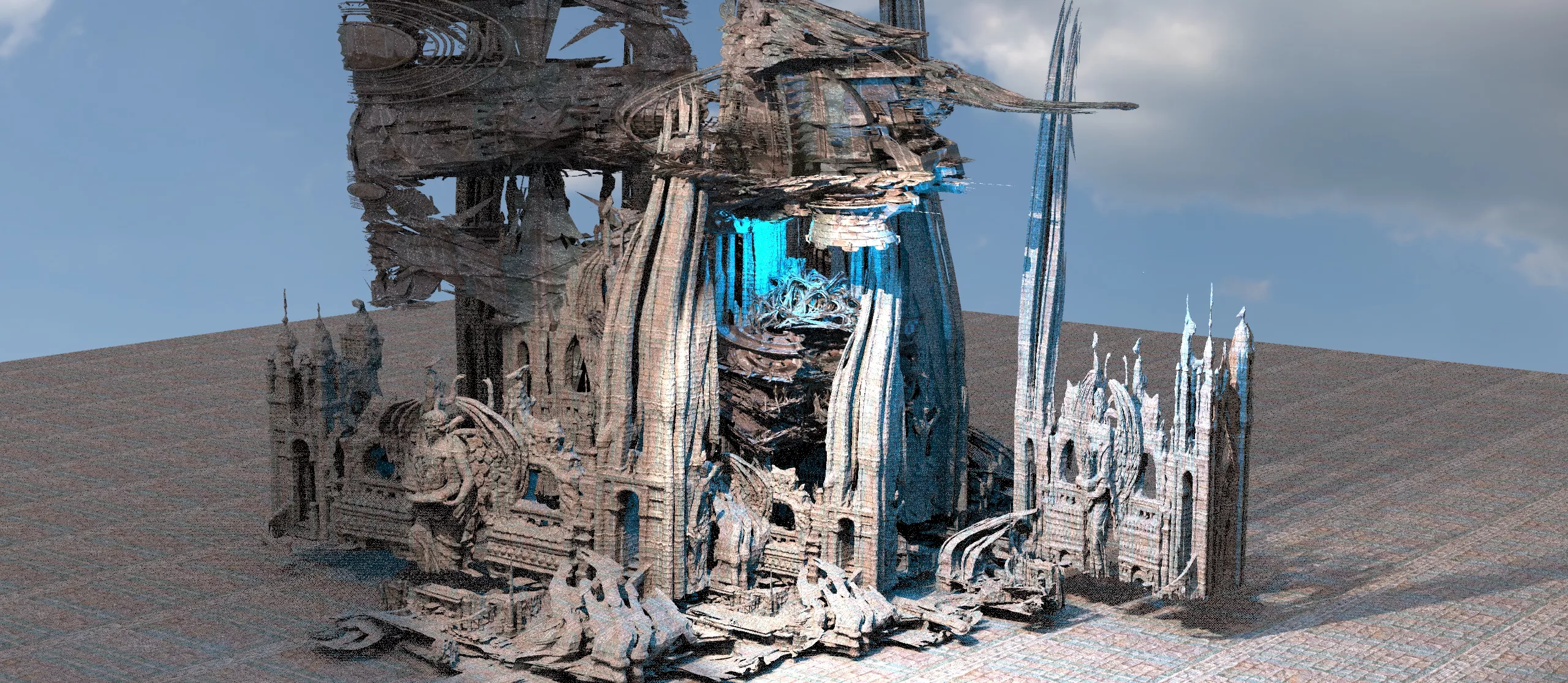 Desert mist ruin kitbash 9 Low-poly 3D model