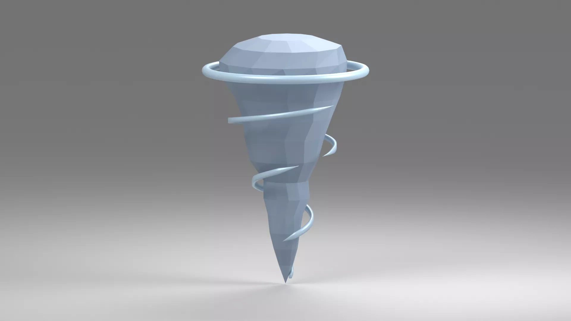 Blue Spiral Tornado Weather Icon Low-poly 3D model