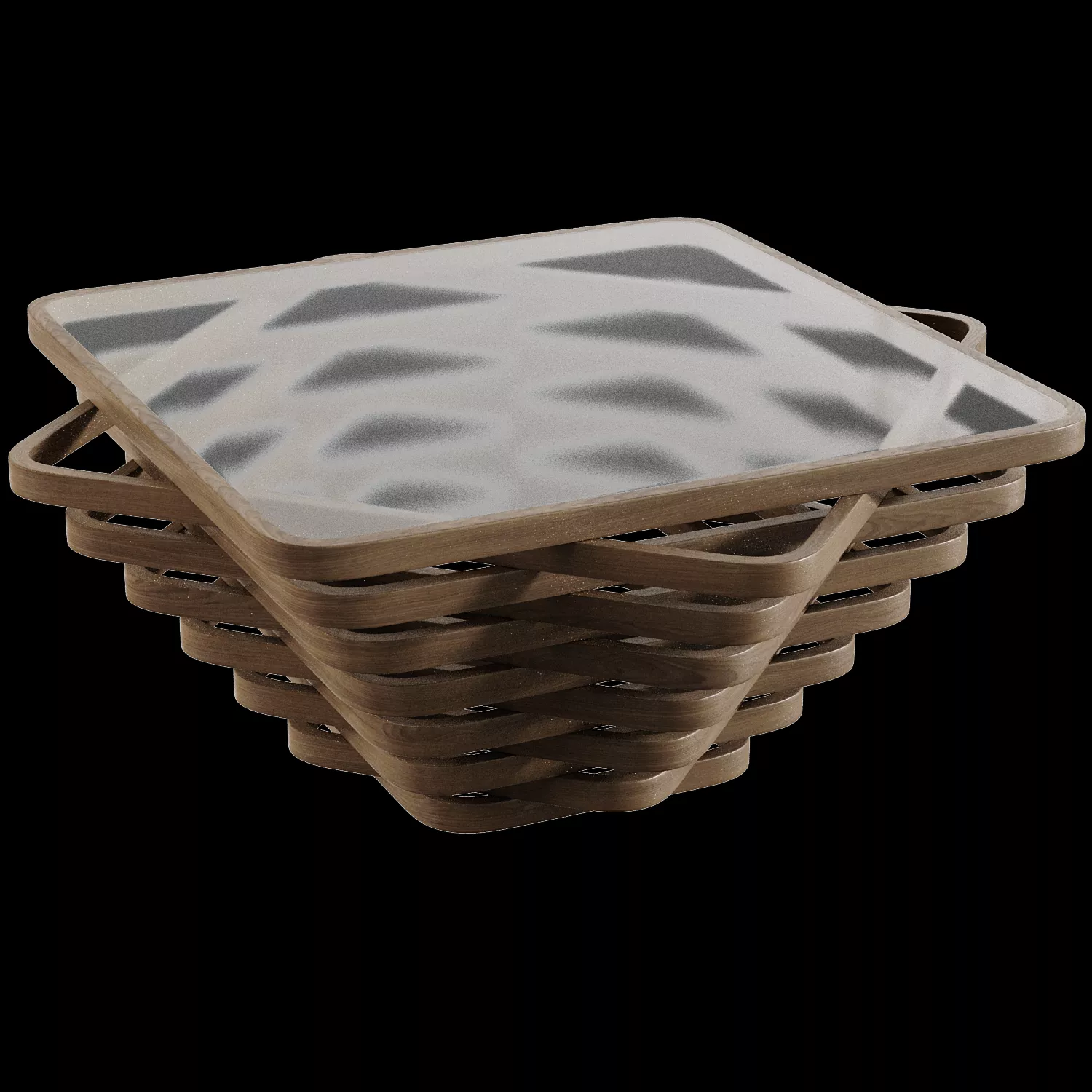 Papella Model Sardinia Brown Wooden Coffee Table 3D model