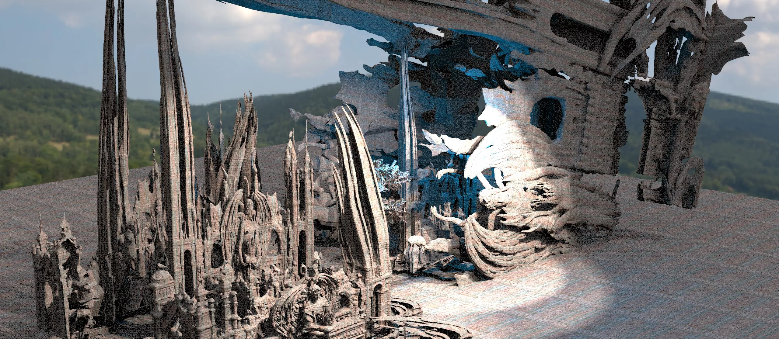 Desert mist Ancient temples 3D model