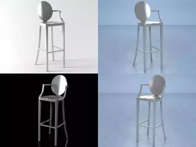 Kong Barstool With Arms 3D model
