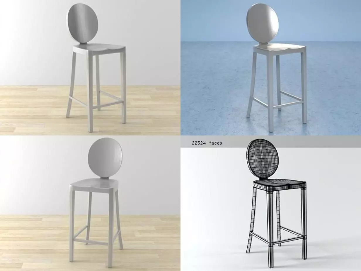 Kong Counter Stool 3D model_0