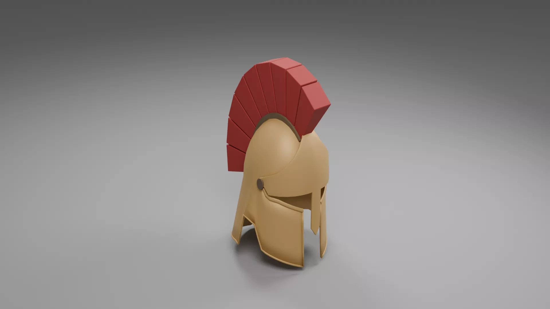 Tall Crested Bronze Tone Warrior Helmet Low-poly 3D model
