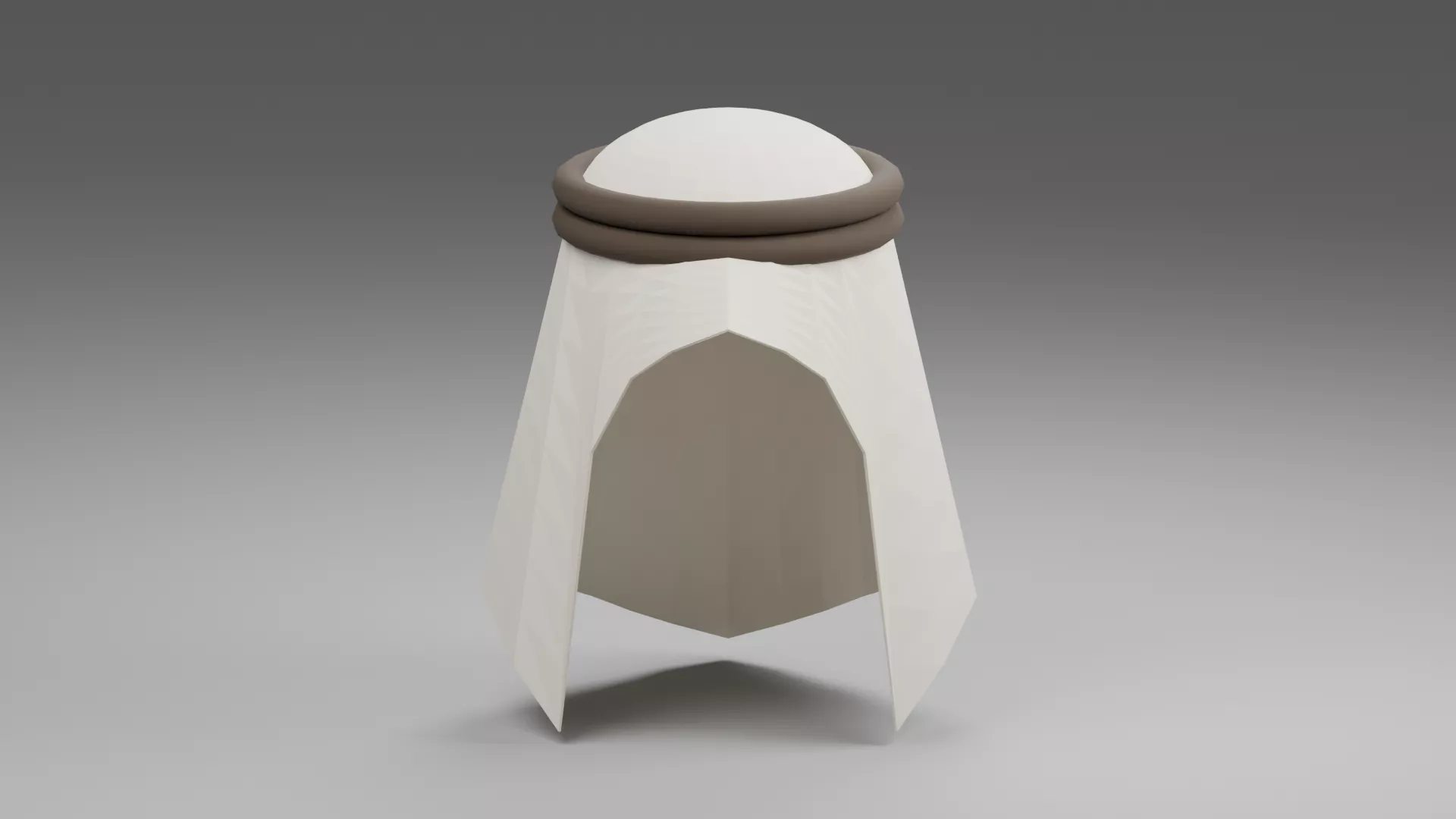 White Draped Headdress with Dark Agal Low-poly 3D model