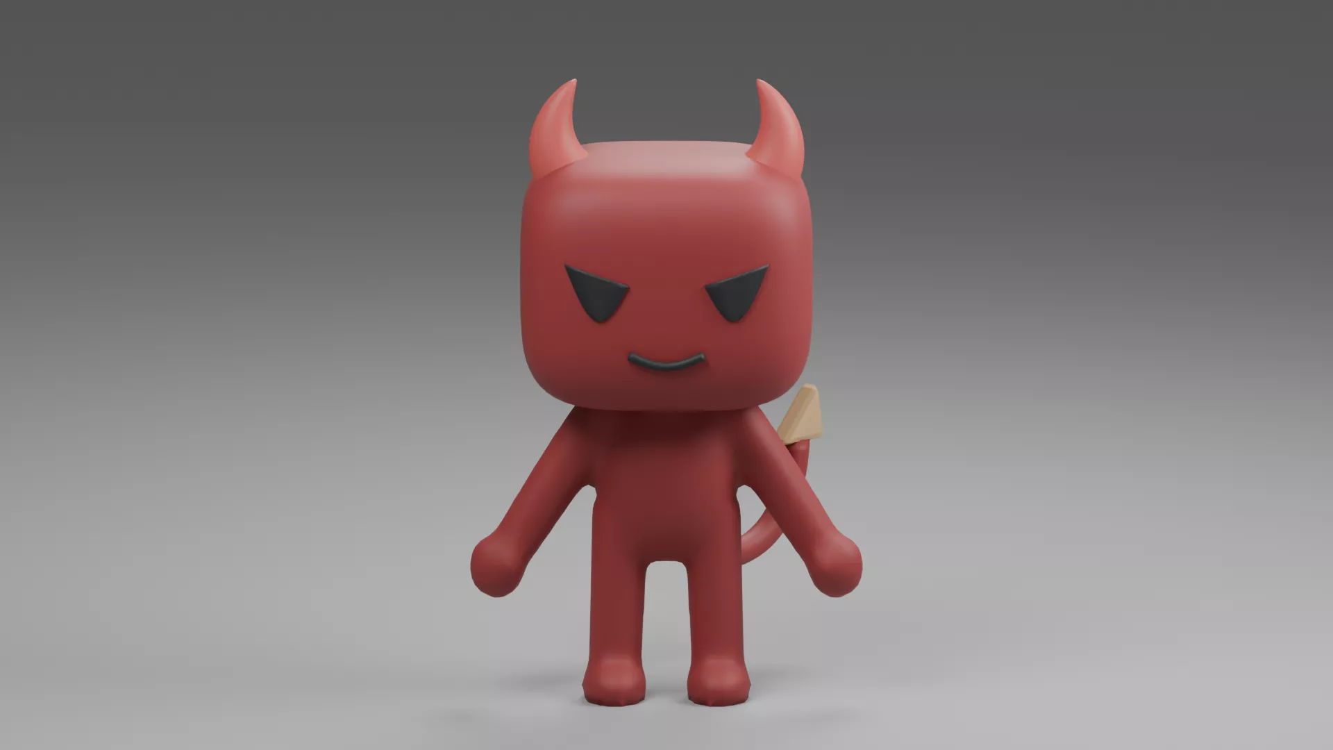Slender Crimson Demon Character Low-poly 3D model