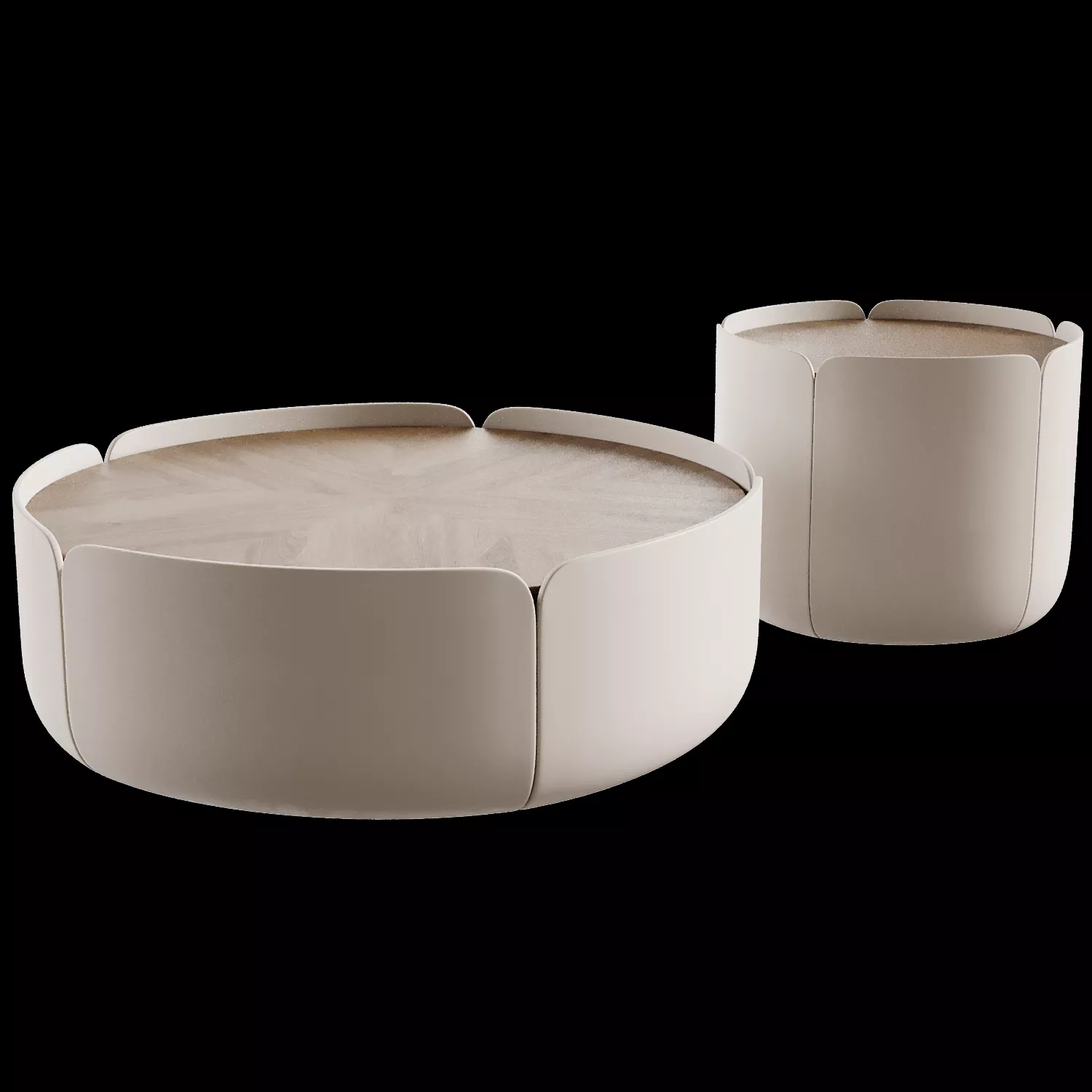 Coffee Table with Wooden Center 3D model