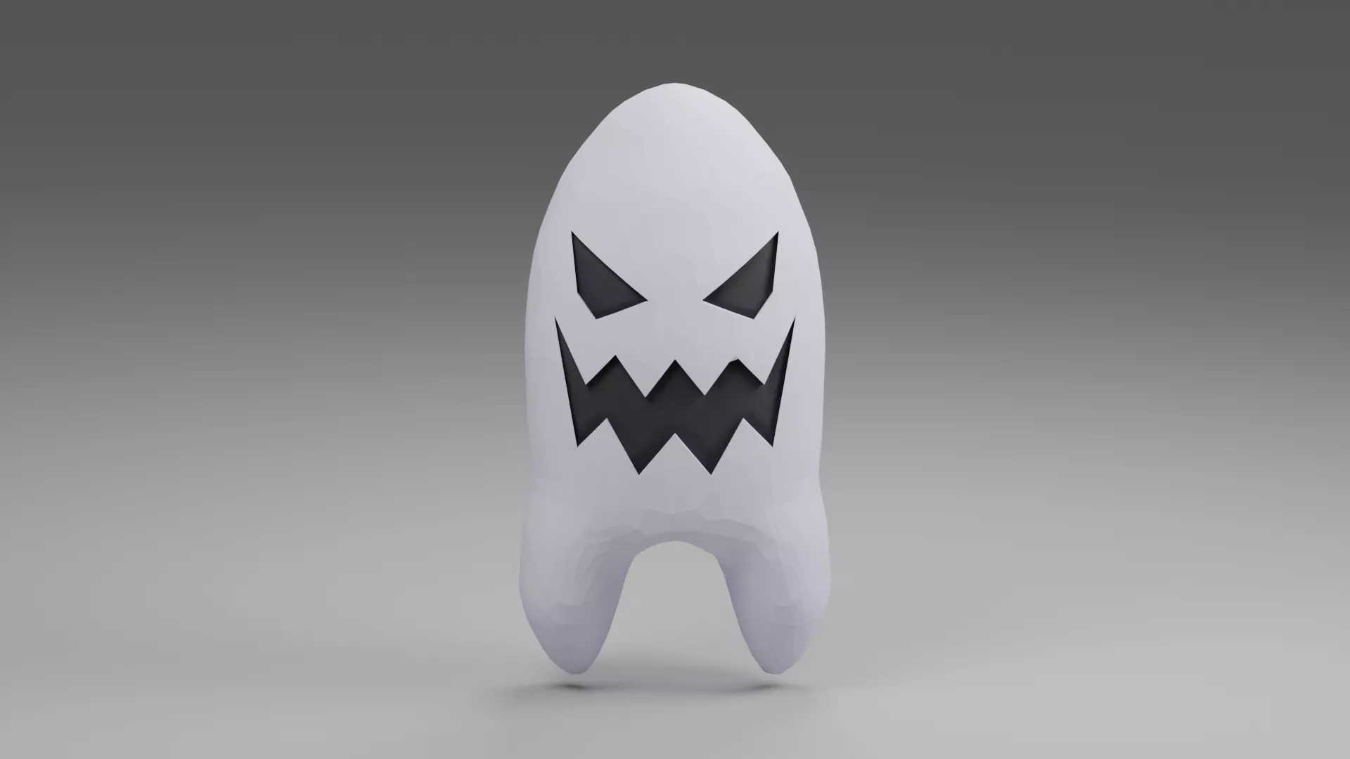 Tall Pale Phantom with Zigzag Mouth Low-poly 3D model