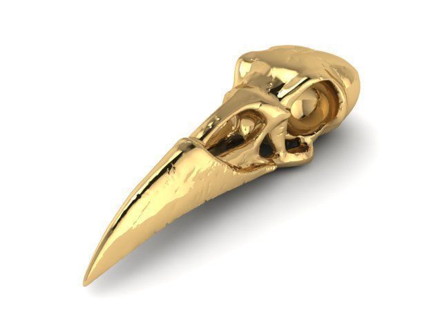 Pendant gold plated bird skull 3D print model