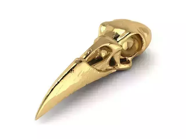 Pendant gold plated bird skull
