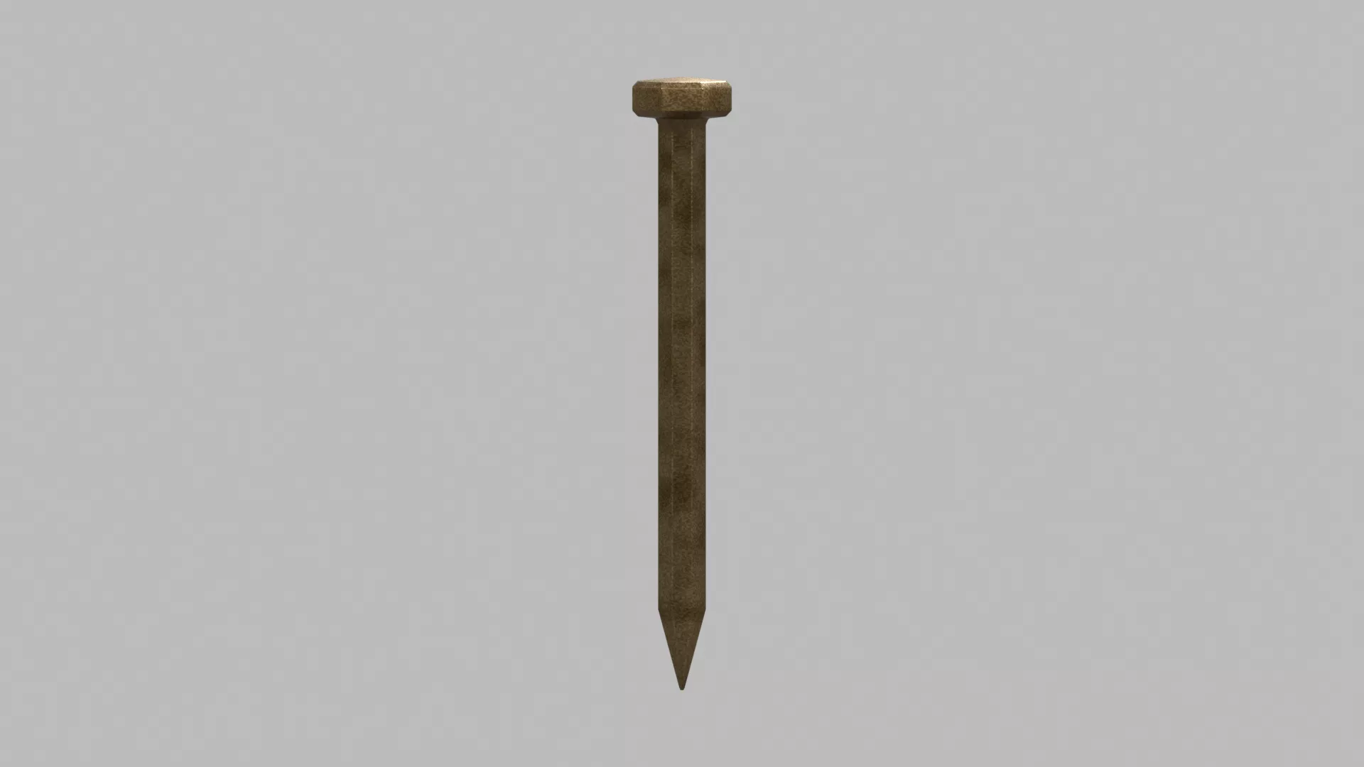 Angular Construction Nail with Beveled Head Low-poly 3D model