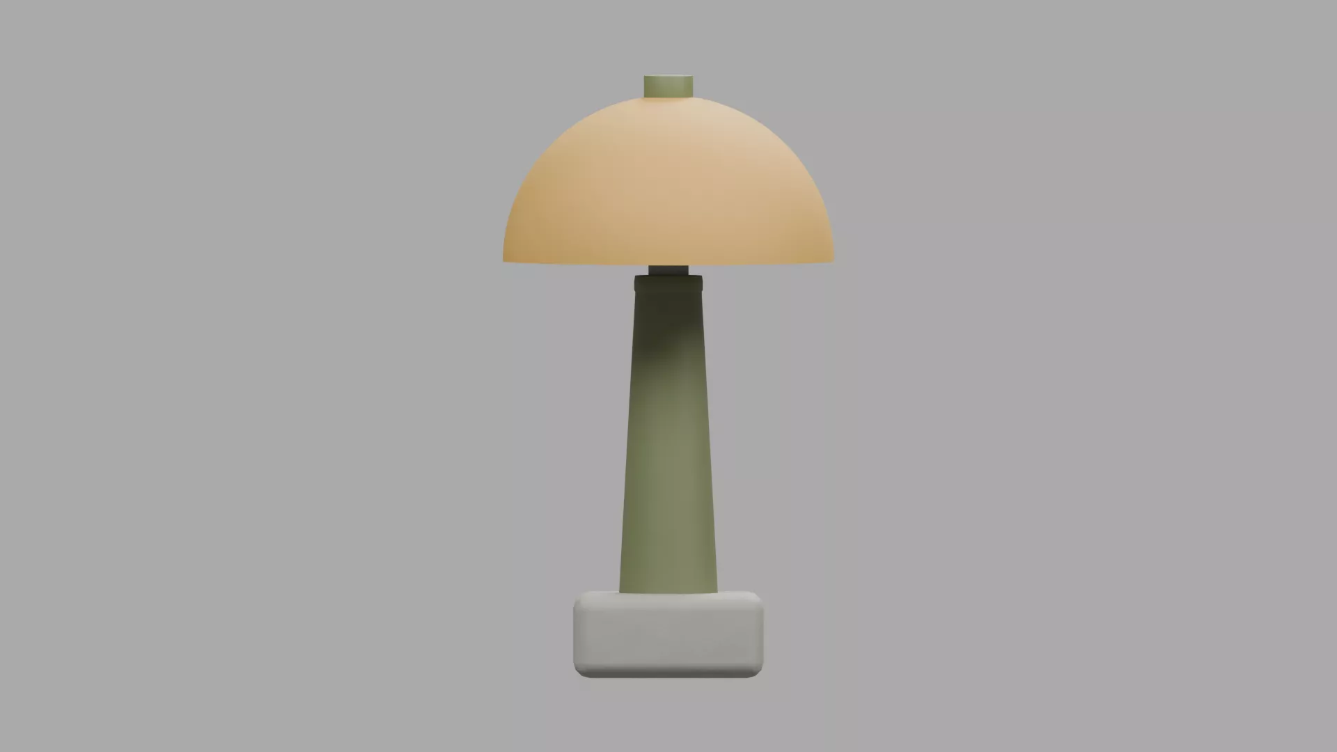 Olive Bedside Lamp with Warm Dome Shade Low-poly 3D model