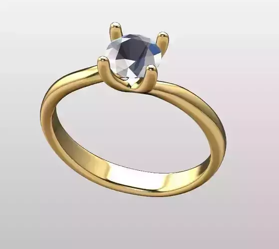 Organic solitaire ring